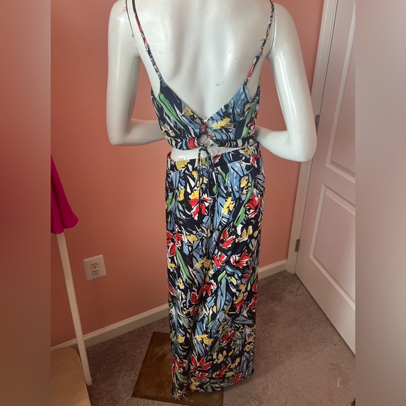 Lulus Pauma Navy Blue Print Crop Top and Wide-Leg Pants - Picture 9 of 11